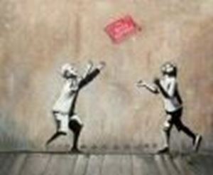 Afbeelding van Homage to Banksy - No Ball Games c86394 50x60cm exquisites Ölbild
