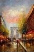 Εικόνα της Modern Art - Sommer am Arc de Triomphe Paris d86476 60x90cm Ölbild handgemalt