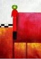 Resim Pop Art - Der lustige rote Hund i86698 80x110cm Ölbild handgemalt
