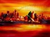 Εικόνα της Modern Art - Sydney Opera evening k86739 90x120cm Modern Art Ölgemälde handgemalt