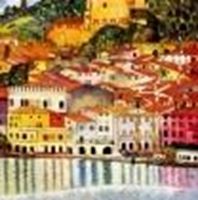Afbeelding van Gustav Klimt - Malcesine am Gardasee m86747 120x120cm Ölbild handgemalt