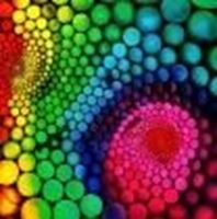 Bild von Abstrakt 60´s molekulare Geometrie m86751 120x120cm farbenfrohes Ölgemälde