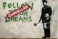 Afbeelding van Homage to Banksy - Follow your Dreams p86837 120x180cm exquisites Ölbild Museumsqualität