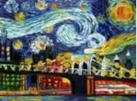 Resim Vincent van Gogh - Homage New Yorker Sternennacht a86867 30x40cm Ölgemälde handgemalt
