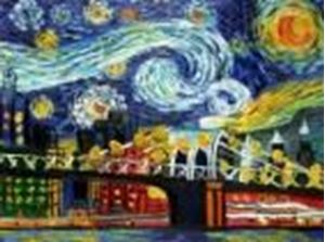 Изображение Vincent van Gogh - Homage New Yorker Sternennacht a86867 30x40cm Ölgemälde handgemalt