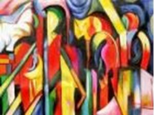 Picture of Franz Marc - Stallungen b86926 40x50cm Expressionismus Ölgemälde handgemalt