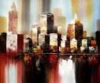 Immagine di Abstrakt - New York  Downtown 2057 im Herbst c86999 50x60cm Ölgemälde handgemalt