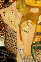 Afbeelding van Gustav Klimt - Wasserschlangen I close up d87015 60x90cm imposantes Ölgemälde handgemalt