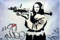 Afbeelding van Homage to Banksy - Mona Lisa street art series d87032 60x90cm spektakuläres Ölgemälde
