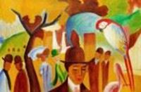 Изображение August Macke - Im zoologischen Garten d87062 60x90cm Ölgemälde handgemalt