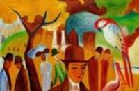 Resim August Macke - Im zoologischen Garten d87063 60x90cm Ölgemälde handgemalt