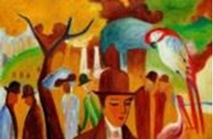 Imagen de August Macke - Im zoologischen Garten d87063 60x90cm Ölgemälde handgemalt