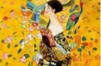 Resim Gustav Klimt - Frau mit Fächer d87082 60x90cm Jugendstil Ölgemälde handgemalt