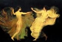 Afbeelding van Franz von Stuck - Die Tänzerinnen d87347 60x90cm Ölgemälde in Museumsqualität Museumsqualität