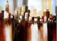 Obrazek Abstrakt - New York  Downtown 2057 im Herbst i87236 80x110cm Ölgemälde handgemalt