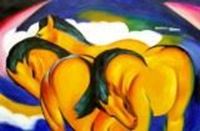 Bild von Franz Marc - Gelbe Pferde p87318 120x180cm Expressionismus Ölbild 