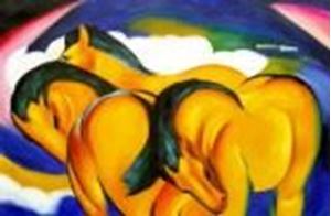 Εικόνα της Franz Marc - Gelbe Pferde p87318 120x180cm Expressionismus Ölbild 