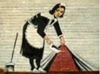 Afbeelding van Homage to Banksy - Sweeping Under Wall a87419 30x40cm exquisites Ölbild