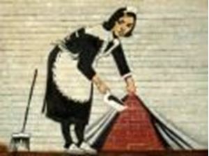Afbeelding van Homage to Banksy - Sweeping Under Wall a87419 30x40cm exquisites Ölbild