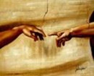 Picture of Michelangelo - Die Erschaffung Adams b87450 40x50cm imposantes Ölgemälde