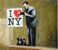 Afbeelding van Homage to Banksy - I love New York c87486 50x60cm exquisites Ölbild