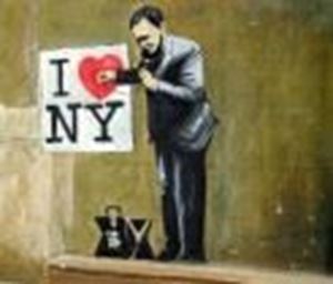 Afbeelding van Homage to Banksy - I love New York c87486 50x60cm exquisites Ölbild