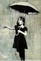 Afbeelding van Homage to Banksy - Rain Girl d87583 60x90cm exquisites Ölbild
