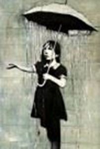 Afbeelding van Homage to Banksy - Rain Girl d87583 60x90cm exquisites Ölbild
