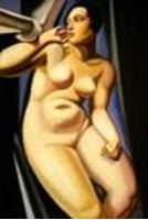 Afbeelding van Homage of T. de Lempicka - Die Taube d87603 60x90cm Art Deco Ölgemälde handgemalt