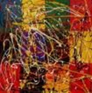 Resim Homage of Pollock - Dripping over cubes g87645 80x80cm abstraktes Ölgemälde handgemalt