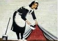 Afbeelding van Homage to Banksy - Sweeping Under Wall i87706 80x110cm exquisites Ölbild