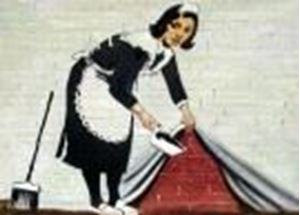 Afbeelding van Homage to Banksy - Sweeping Under Wall i87706 80x110cm exquisites Ölbild