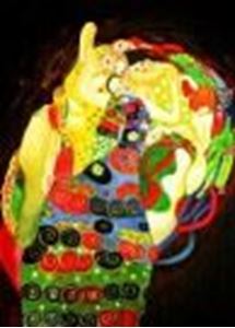 Afbeelding van Gustav Klimt - Jungfrauen i87892 80x110cm Jugendstil Ölgemälde handgemalt