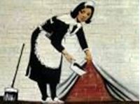 Afbeelding van Homage to Banksy - Sweeping Under Wall k87740 90x120cm exquisites Ölbild