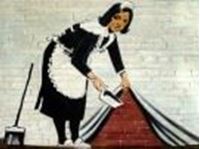Afbeelding van Homage to Banksy - Sweeping Under Wall k87741 90x120cm exquisites Ölbild