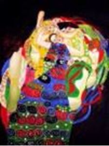Afbeelding van Gustav Klimt - Jungfrauen k87897 90x120cm Jugendstil Ölgemälde handgemalt