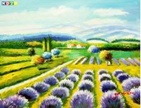 Εικόνα της Lavendelfeld in der Toskana a87936 30x40cm fantastisches Ölbild handgemalt