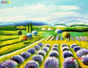 Εικόνα της Lavendelfeld in der Toskana a87936 30x40cm fantastisches Ölbild handgemalt