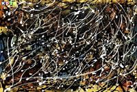 Afbeelding van Autumn Rhythm Homage of Pollock d88113 60x90cm abstraktes Ölgemälde handgemalt