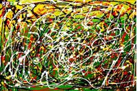 Afbeelding van Homage of Pollock - Number 8 d88126 60x90cm abstraktes Ölgemälde handgemalt