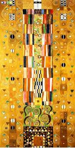 Resim Gustav Klimt - Pattern for the Stoclet Frieze f88385 60x120cm meisterhaftes Ölgemälde Jugendstil Museumsqualität