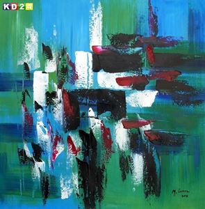 Picture of Abstrakt - Berlin im Winter g88168 80x80cm Ölgemälde handgemalt