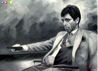 Εικόνα της Modern Art - The Scarface Tony Montana i88252 80x110cm spektakuläres Ölbild handgemalt Museumsqualität