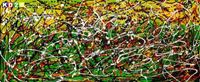 Afbeelding van Homage of Pollock - Number 8 t88319 75x180cm abstraktes Ölgemälde handgemalt
