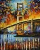Εικόνα της Modern Art - Golden Gate Bridge am Abend  c88897 50x60cm abstraktes Ölgemälde