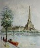Εικόνα της Modern Art - Paris Spaziergang am Eiffelturm c88976 50x60cm abstraktes Gemälde handgemalt
