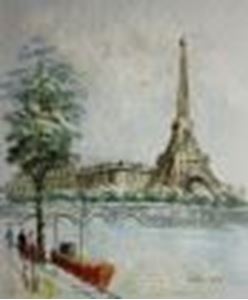 Εικόνα της Modern Art - Paris Spaziergang am Eiffelturm c88976 50x60cm abstraktes Gemälde handgemalt