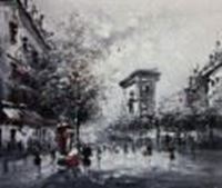 Εικόνα της Modern Art - Am Arc de Triomphe Paris c89027 50x60cm Gemälde handgemalt