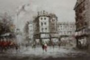 Εικόνα της Modern Art - Spaziergang in der Pariser Innenstadt d88833 60x90cm Ölbild handgemalt