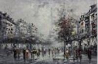 Εικόνα της Modern Art - Spaziergang in der Pariser Innenstadt d88837 60x90cm Ölbild handgemalt